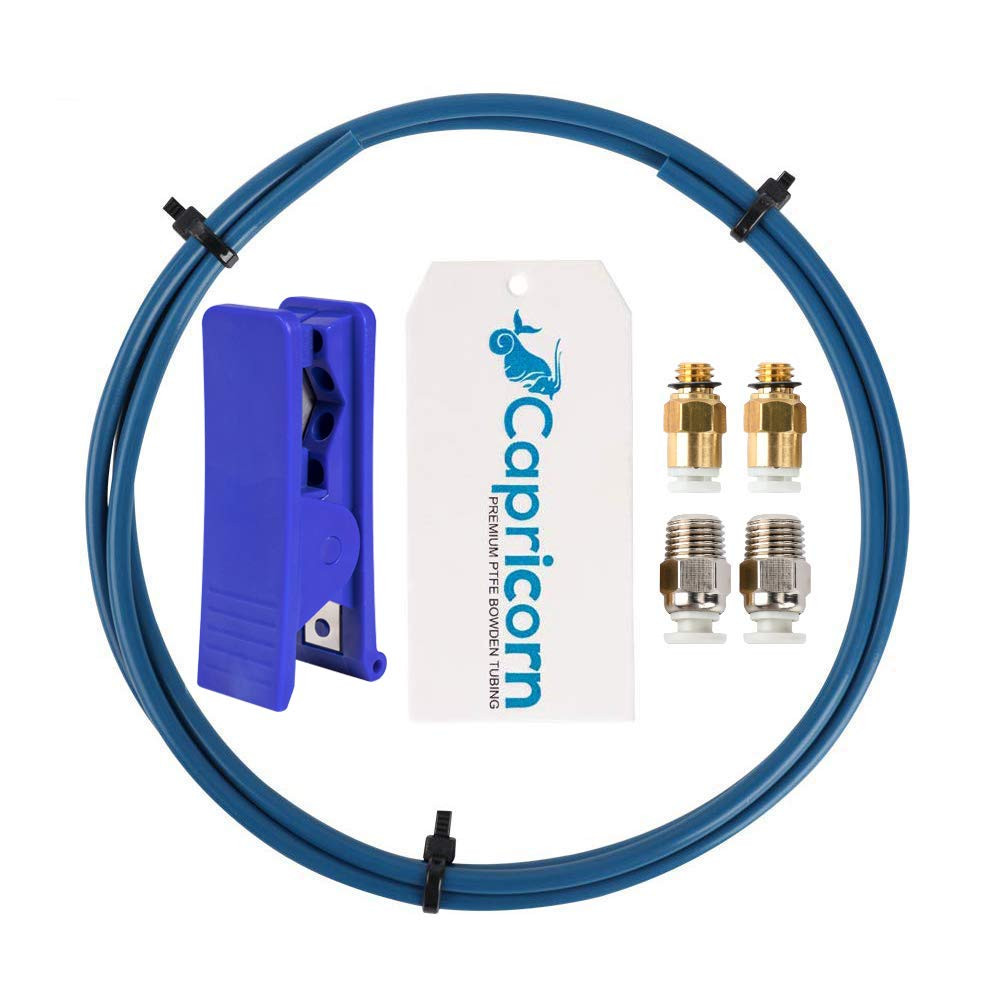 Capricorn Bowden PTFE Tubing 1M XS Series 1.75MM Filament with 2X PC4-M6 & 2X PC