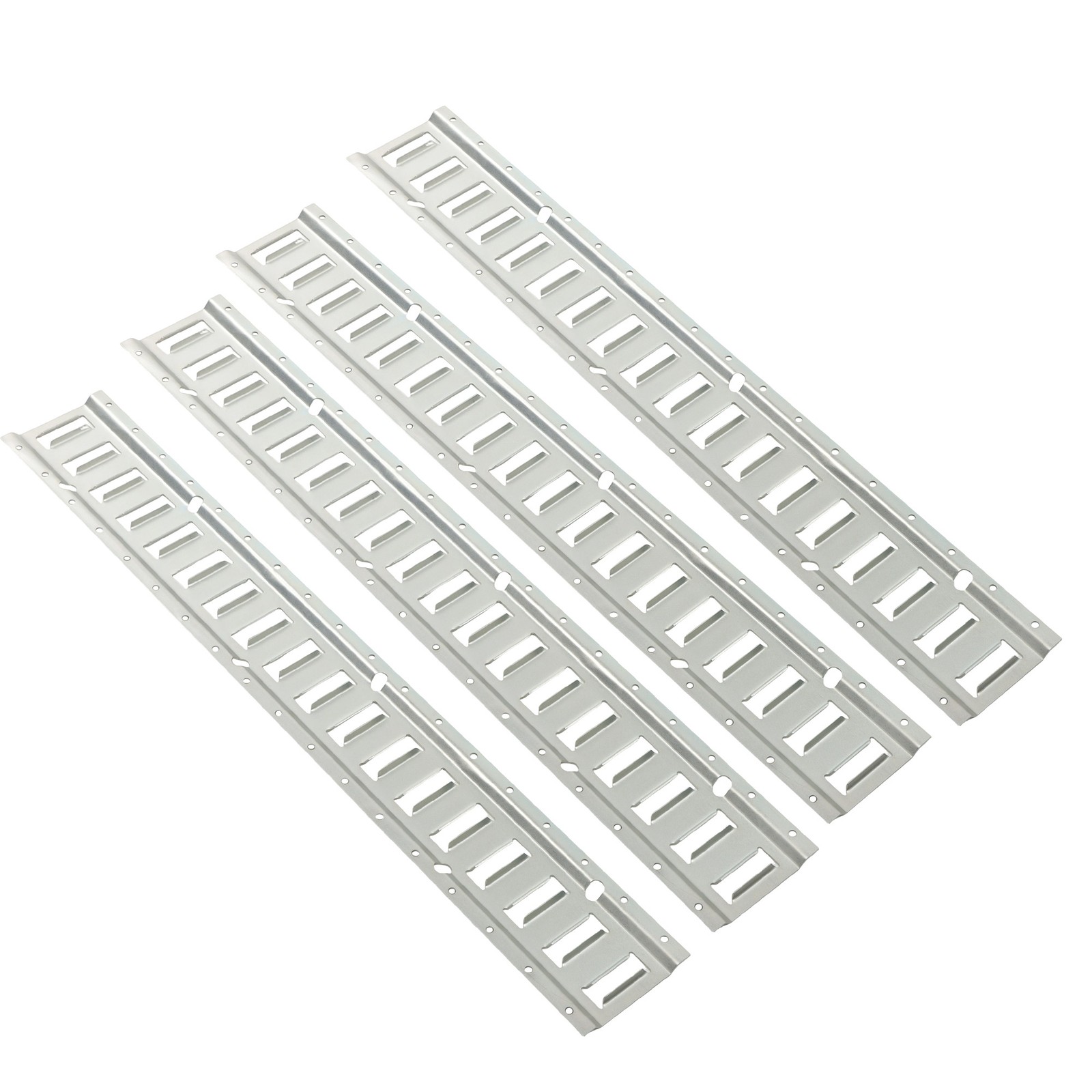 4 Piece 3' Galvanized E Track Rail Set Silver Finish For Garages Vans Trailers