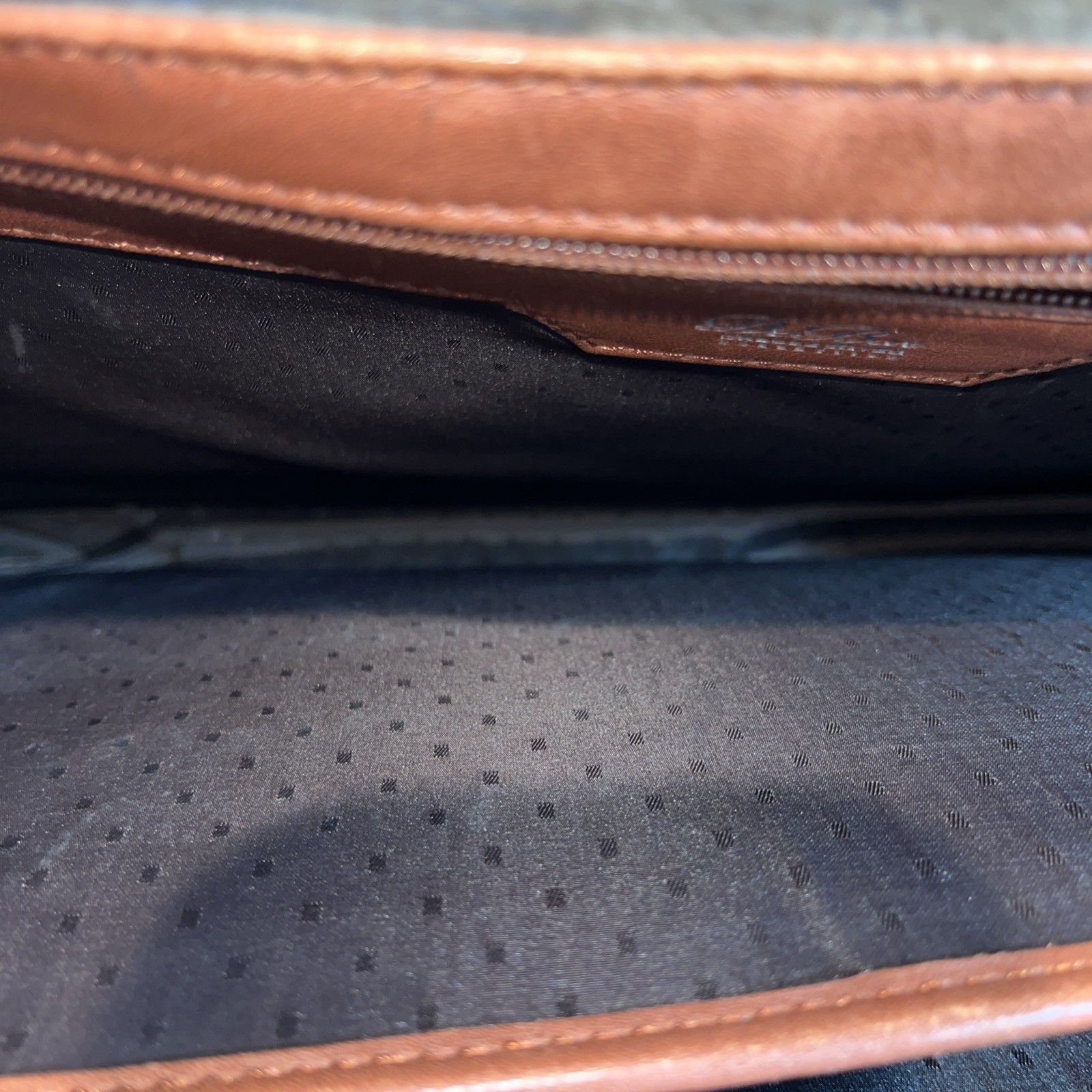 De Bon Brown Leather Computer Case or Brief Case with Shoulder Strap READ