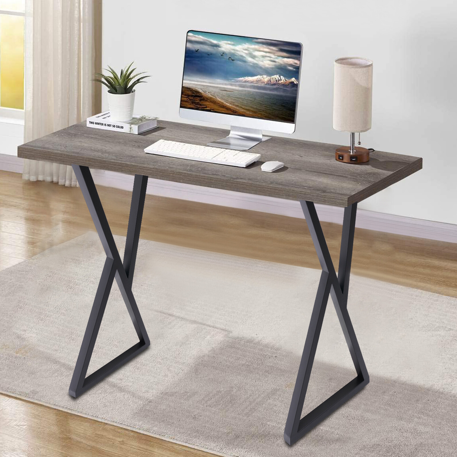 X-Shape 32" Metal Coffee Table Legs Set of 2 Steel Bench Desk DIY Furniture Legs