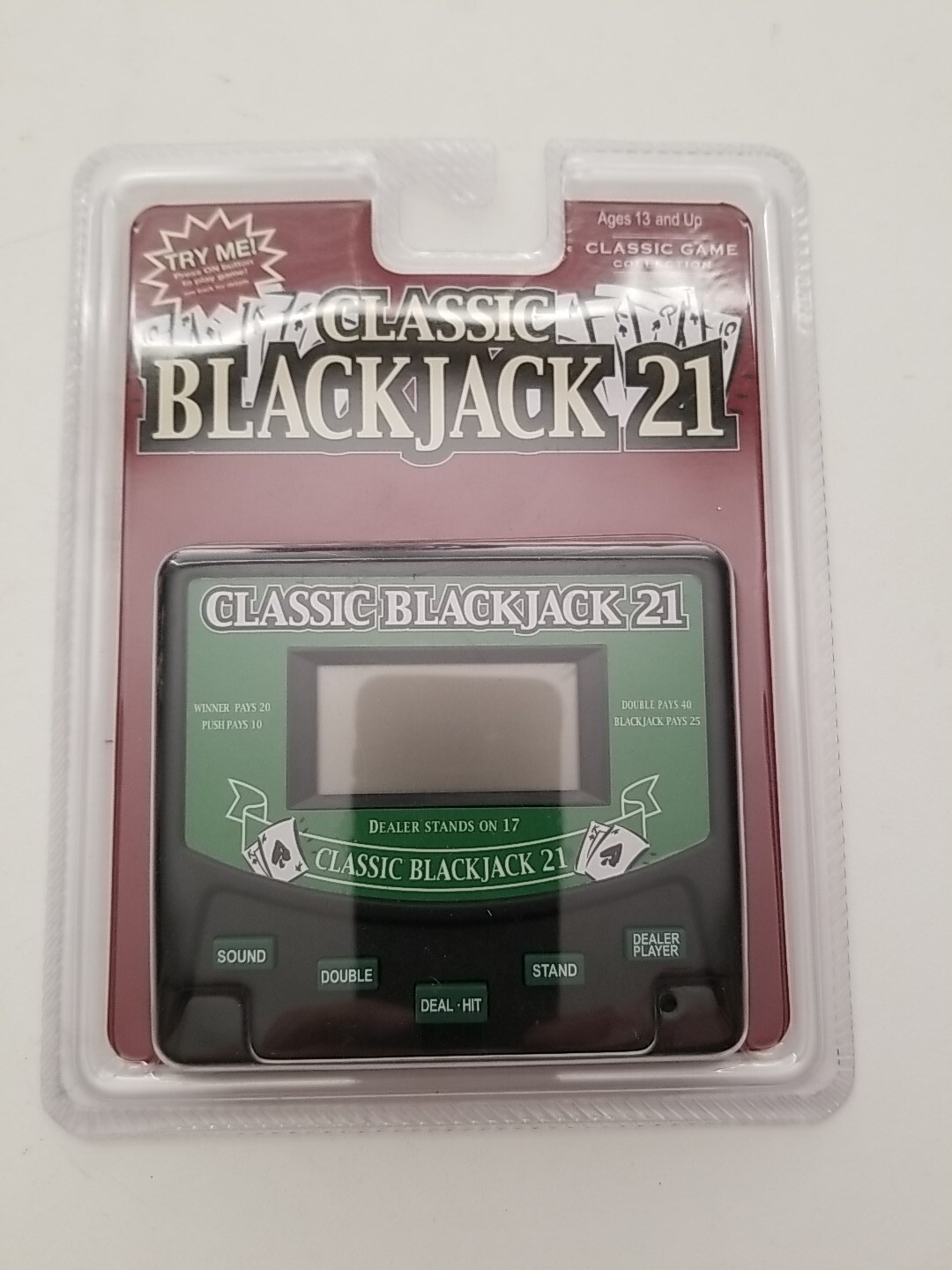 BRAND NEW SEALED Classic Black Jack 21 Electronic Handheld Card Game 77702 MINT