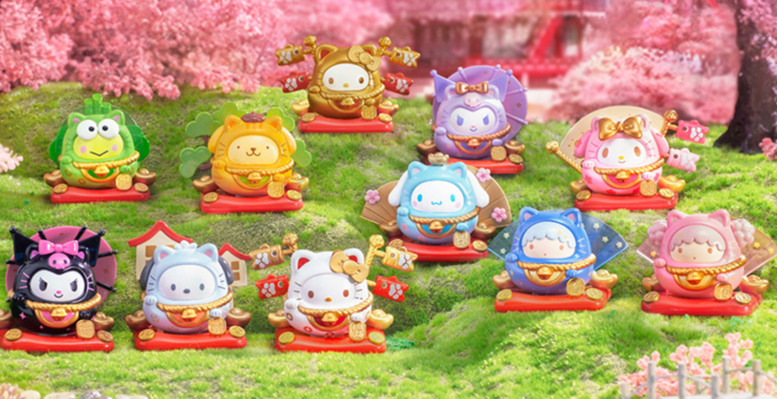 TOPTOY x Sanrio Characters Lucky Cat Tumbler Full Set of 9 HOT！