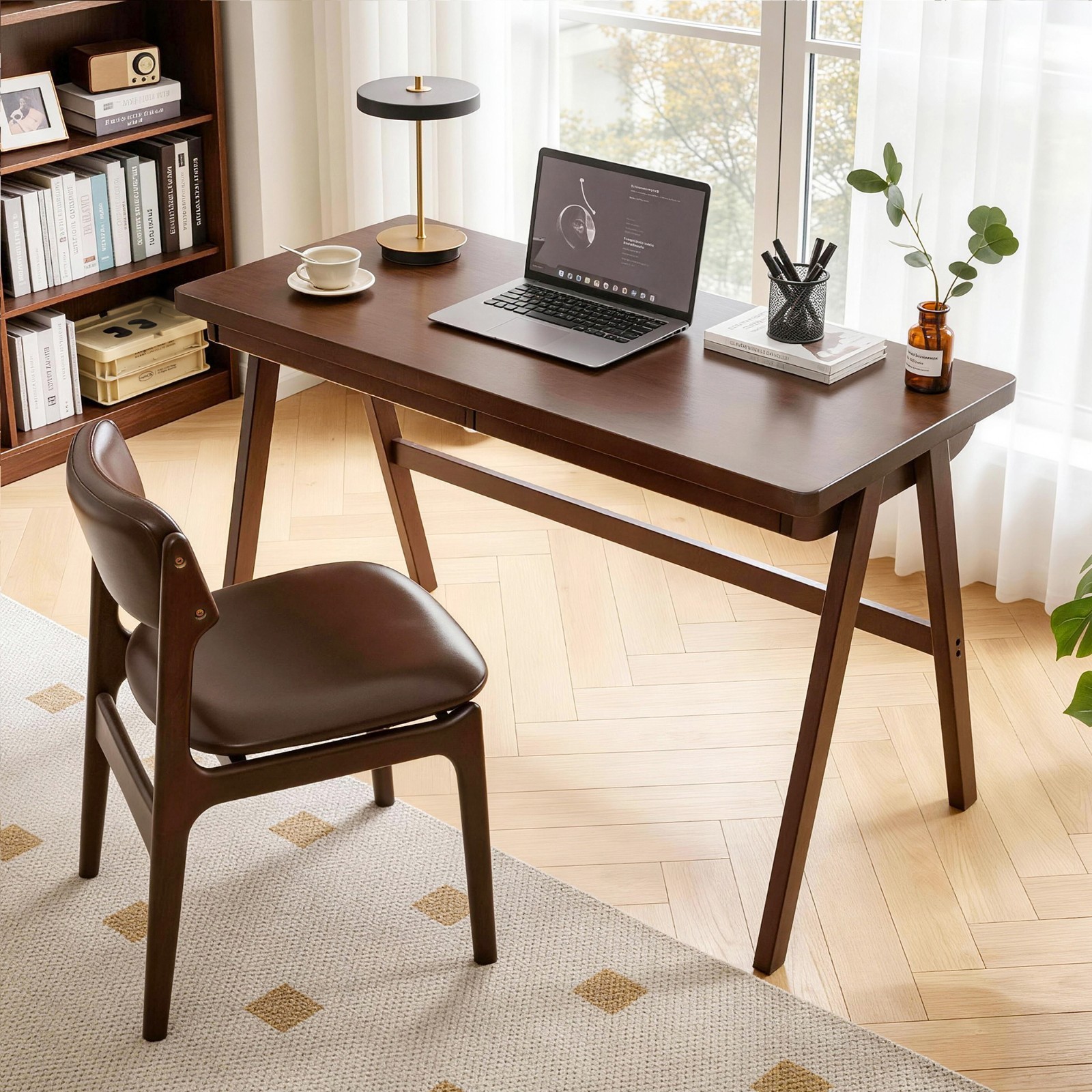 Retro Computer Desk Gaming Writing Study Table With Storage Drawers No Chair