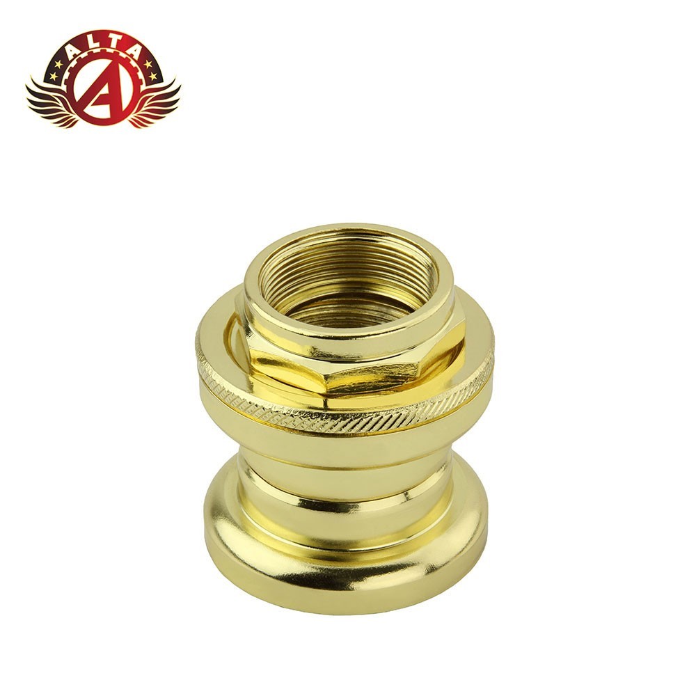 ALTA Bicycle Gold BMX Headset 1 Inch Threaded Steel 22.2mm Fork Complete Set.