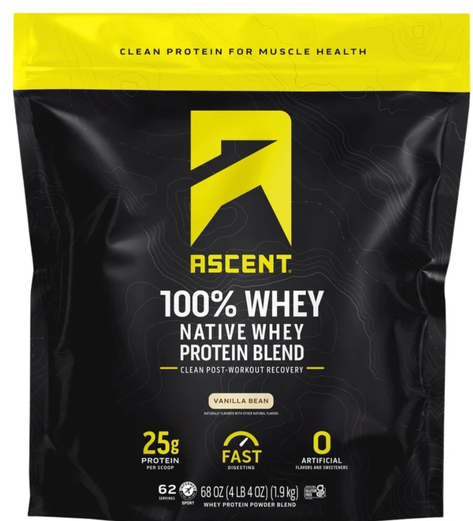 Ascent 100%  Native Whey Protein Blend - Vanilla Bean 4.25 Lbs - Expires 2027