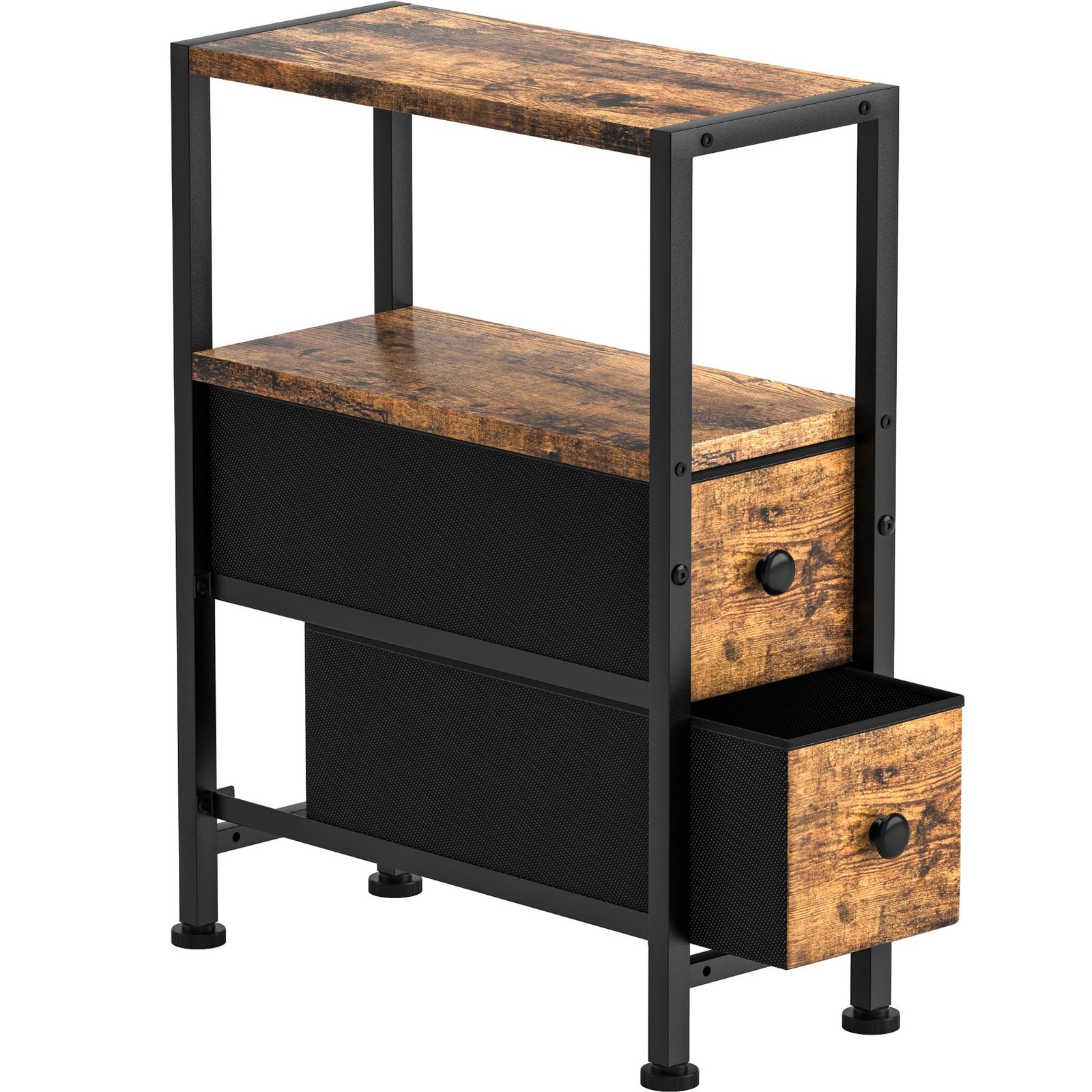 Narrow Side Table Drawers Slim Nightstand Storage Bedroom Modern MLBZ83B1V1