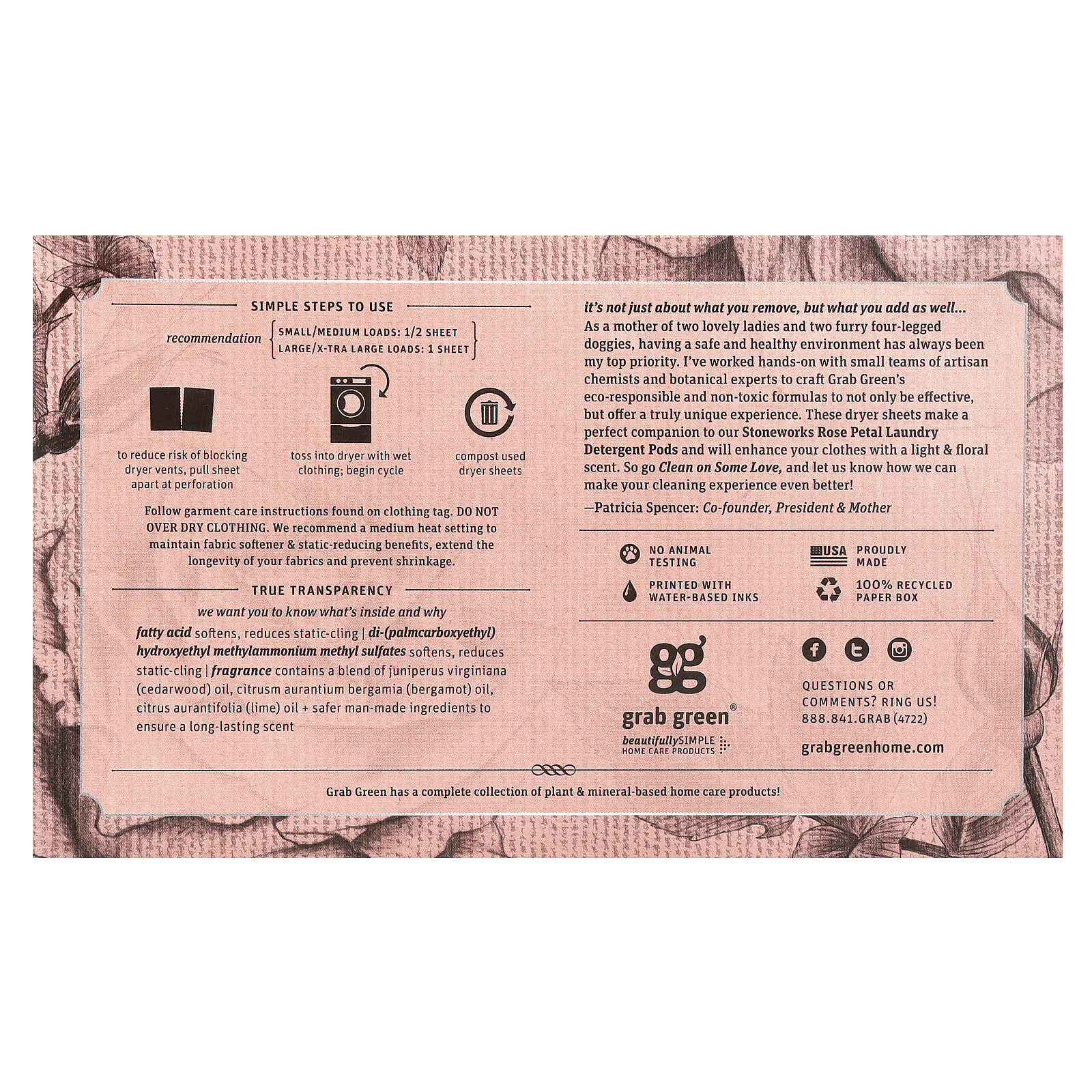 Stoneworks, Dryer Sheets, Rose Petal, 80 Compostable Sheets