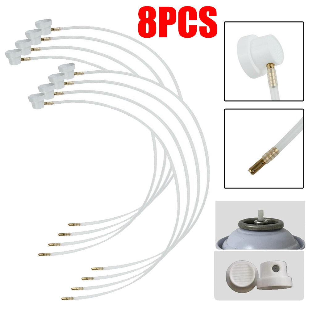 8PCS Fluid Film Aerosol Nozzle Extension hose White For Aerosol Cans Spray 50cm#