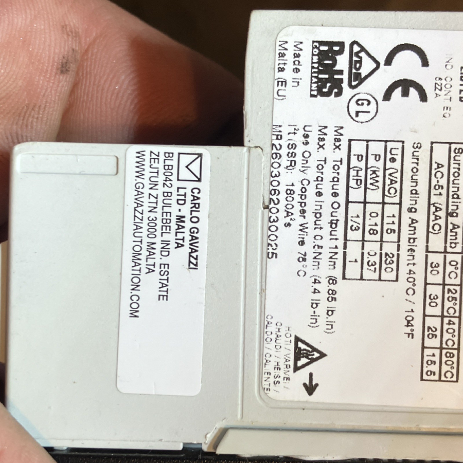 Carlo Gavazzi RG Solid State Relay 115V AC 16A DIN Rail Indicator Light