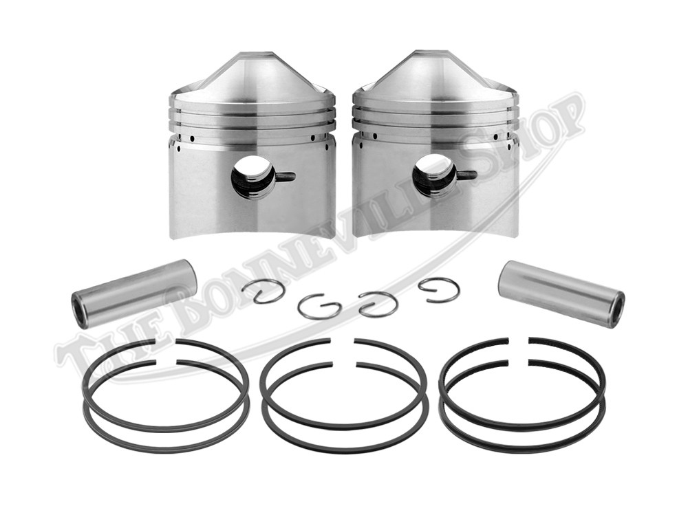 Triumph 500 T100 T100C T100R +040 Pistons and Grant Rings Set 1967-74 PN# 70-...