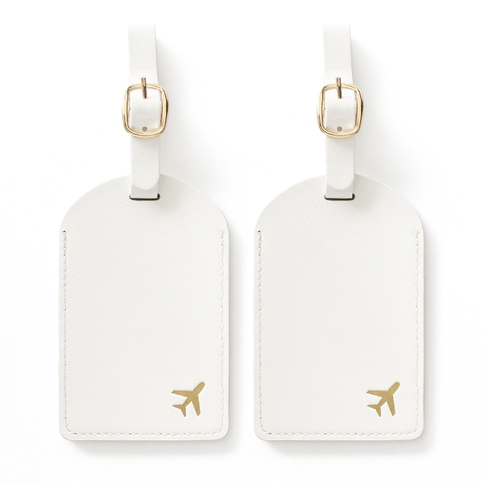 Luggage Tags for Suitcases, PU Leather Travel Tags for Luggage.(Cream) White