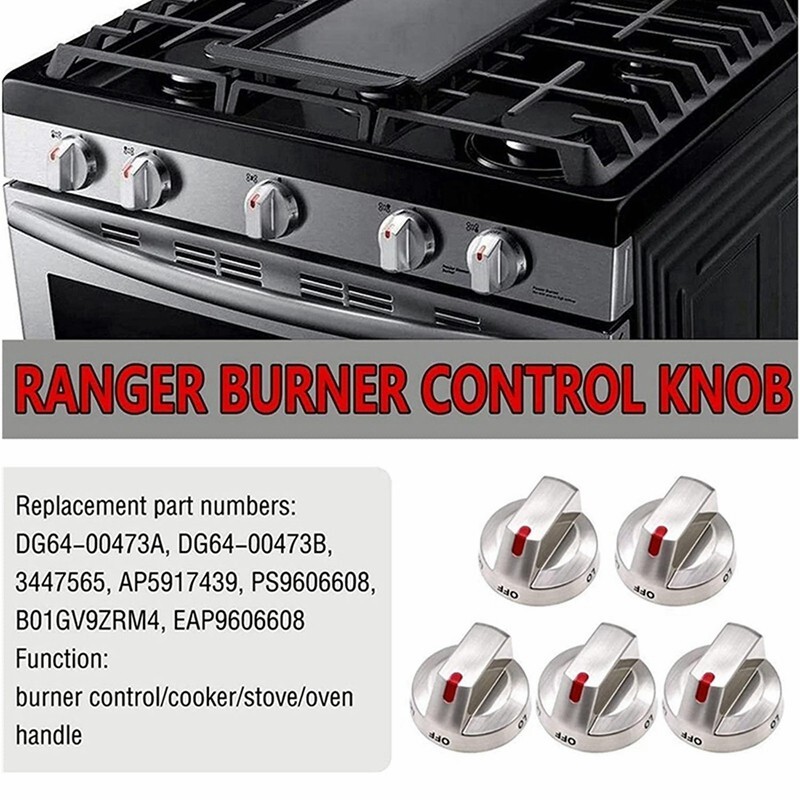 DG64-00473A Top Burner Control Dial Knob Range Oven Replacement for Samsung