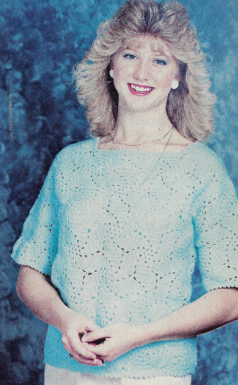 vintage, Misses Short Sleeve Sweater crochet pattern instructions