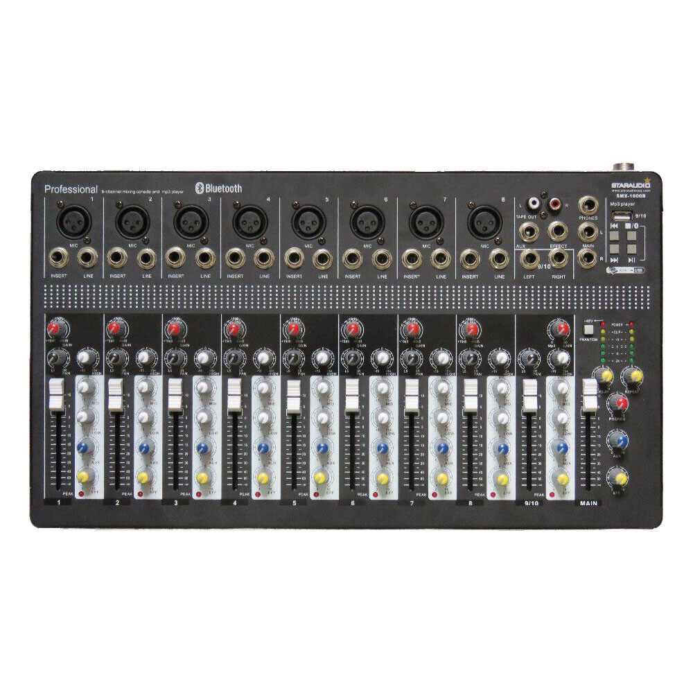 10 Channel Audio Sound Mixer Function Recording Mixing Console Effects USB Mix