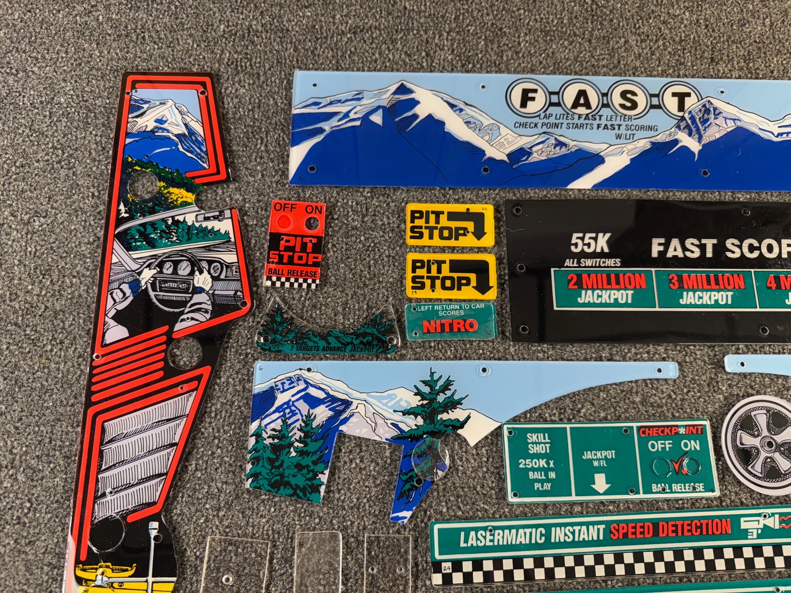 Data East Checkpoint Pinball Machine Playfield Plastic Set NOS RARE ORIGINAL