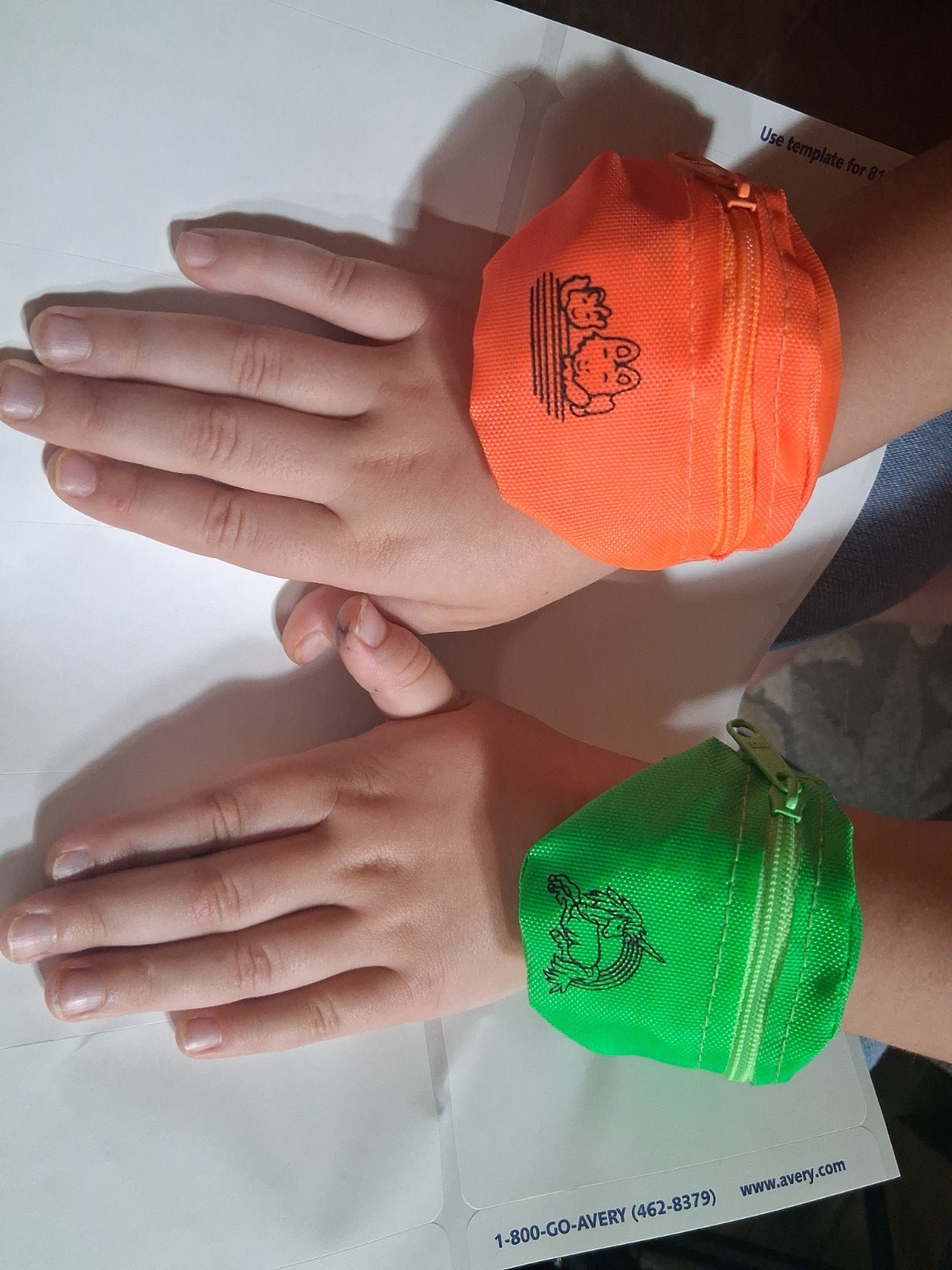 Two (2) SUPER RARE Vintage Mini 1990 Zip Pocket Wrist Fanny Pack