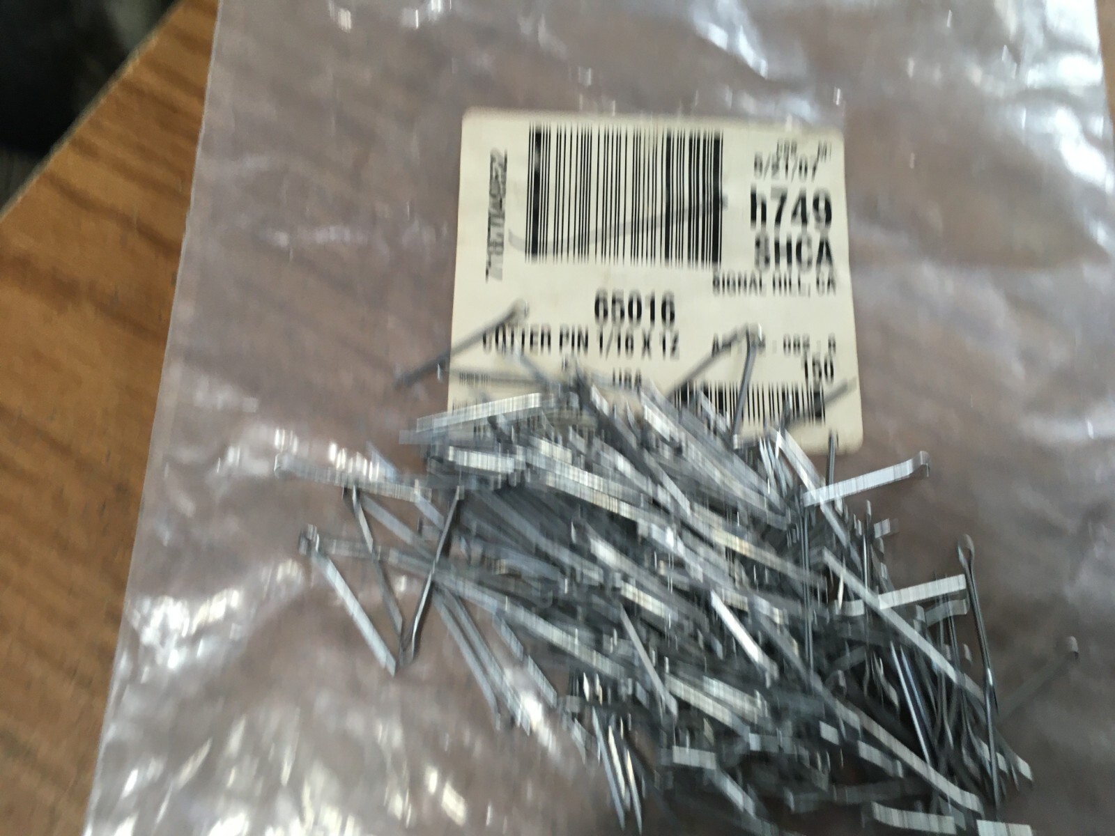 (150) 1/16" x 1" Zinc Finish Extended Prong Cotter Pin
