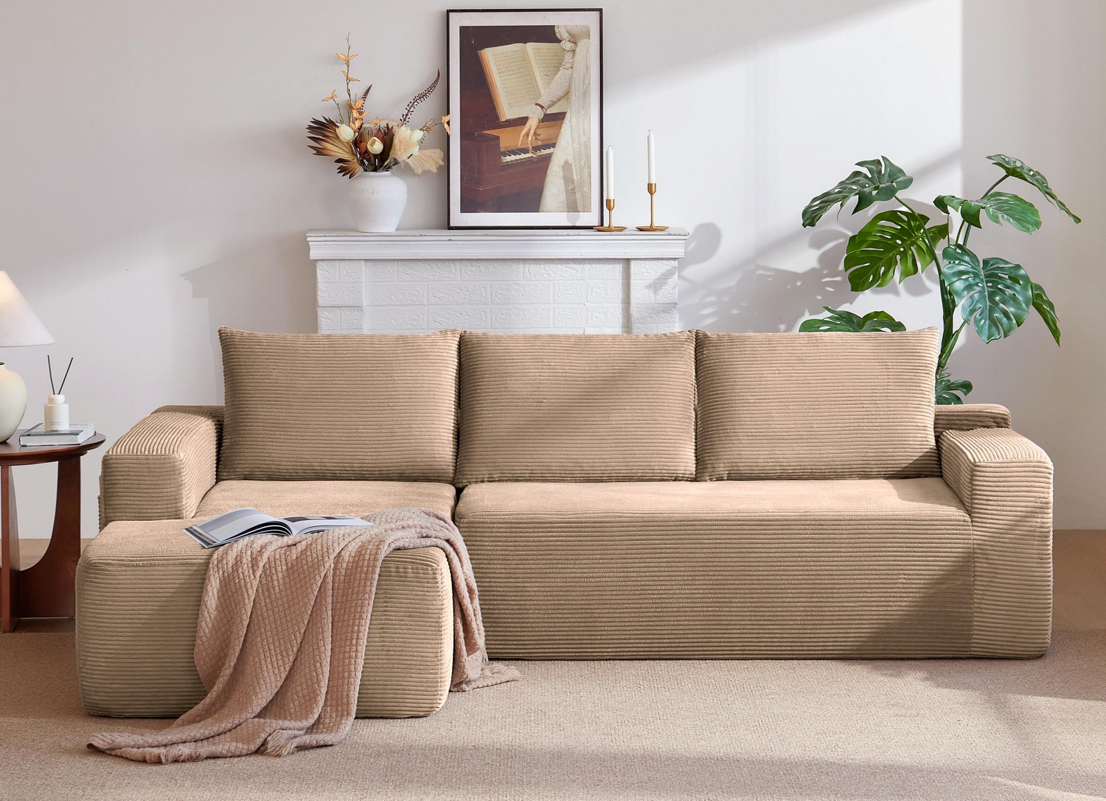 96.9"Cloud Sectional Couch with L-Shape Chaise,Modern Modular Sofa with Deep Sea