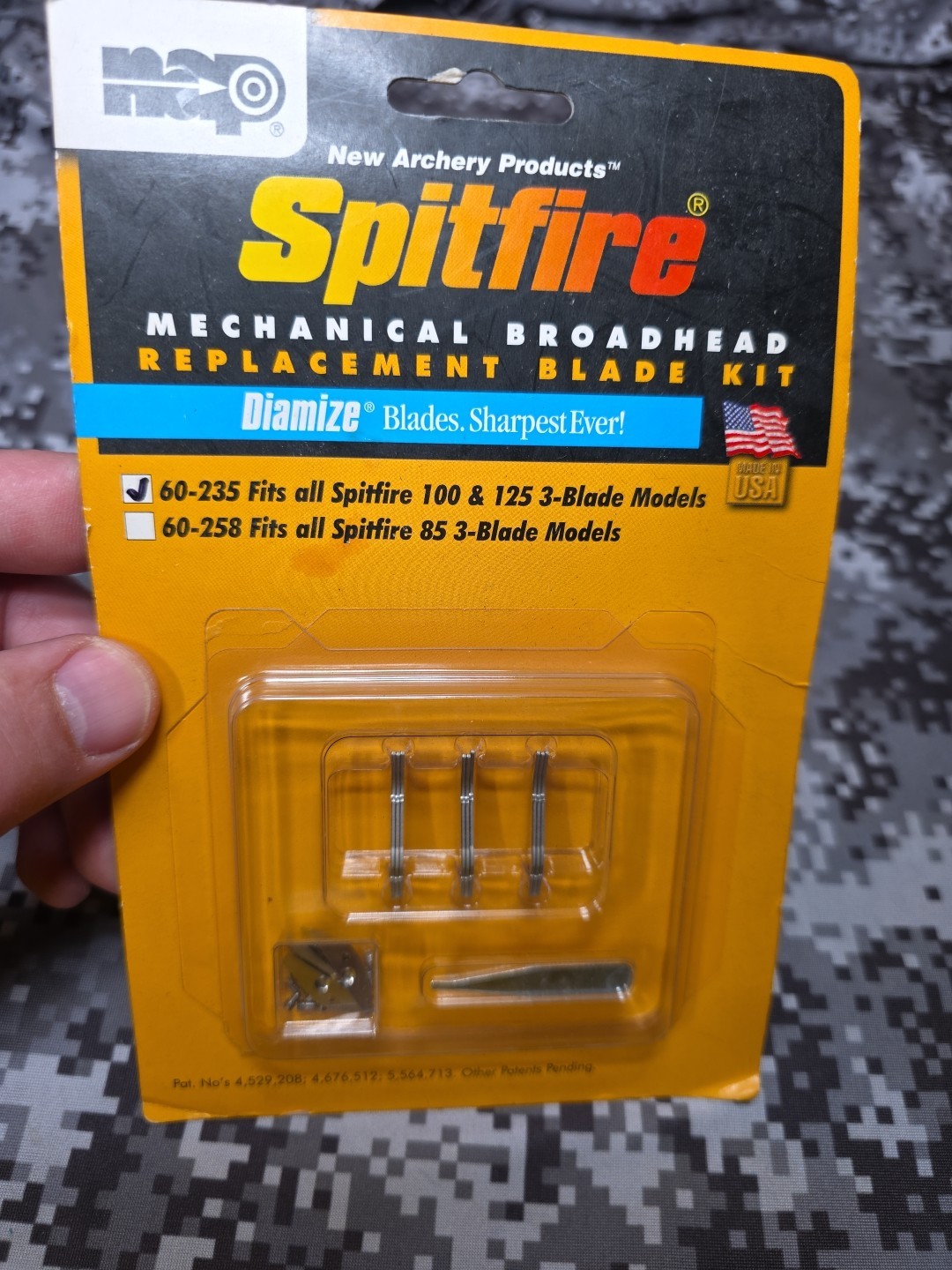 NAP SPITFIRE MECHANICAL BROADHEAD REPLACEMENT BLADE KIT 100 125 GRAIN 3 BLADE