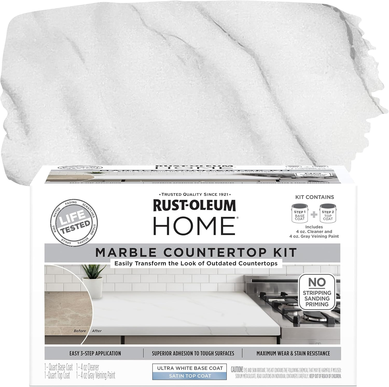 Home Marble Countertop Coating Kit - 72 Fl Oz, White Finish