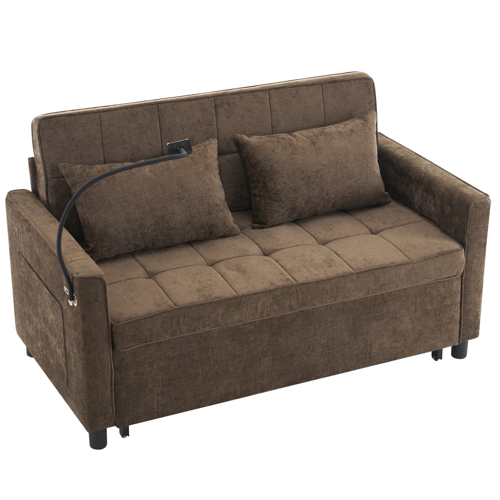 56.9" Loveseat Sofa Pull-out Sofa Bed Sleeper Sofa with a Reversible Backrest