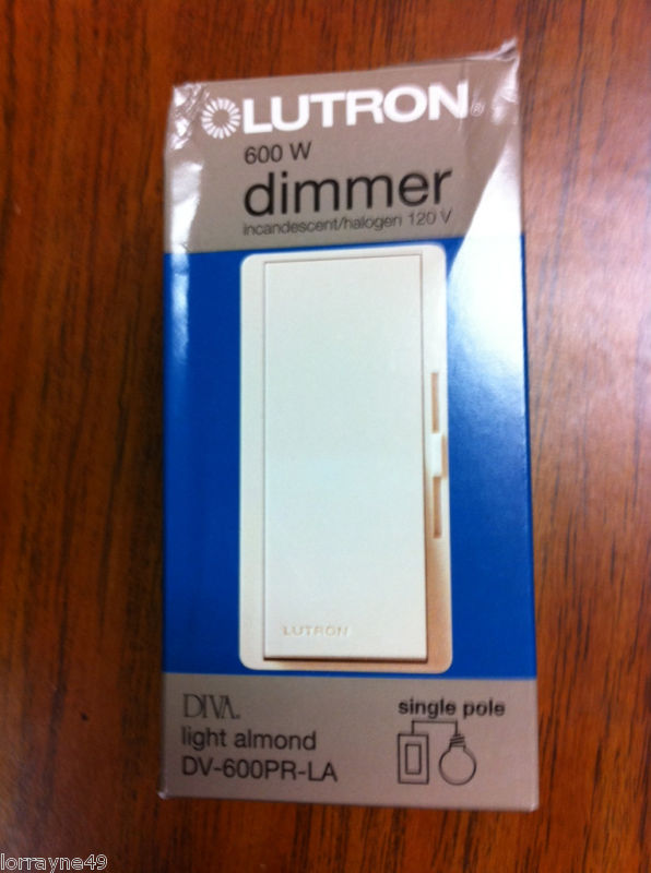 LUTRON DV-600PR-LA Dimmer 600W INC DV-600P-LA 120V NEW light almond sp 600W NEW