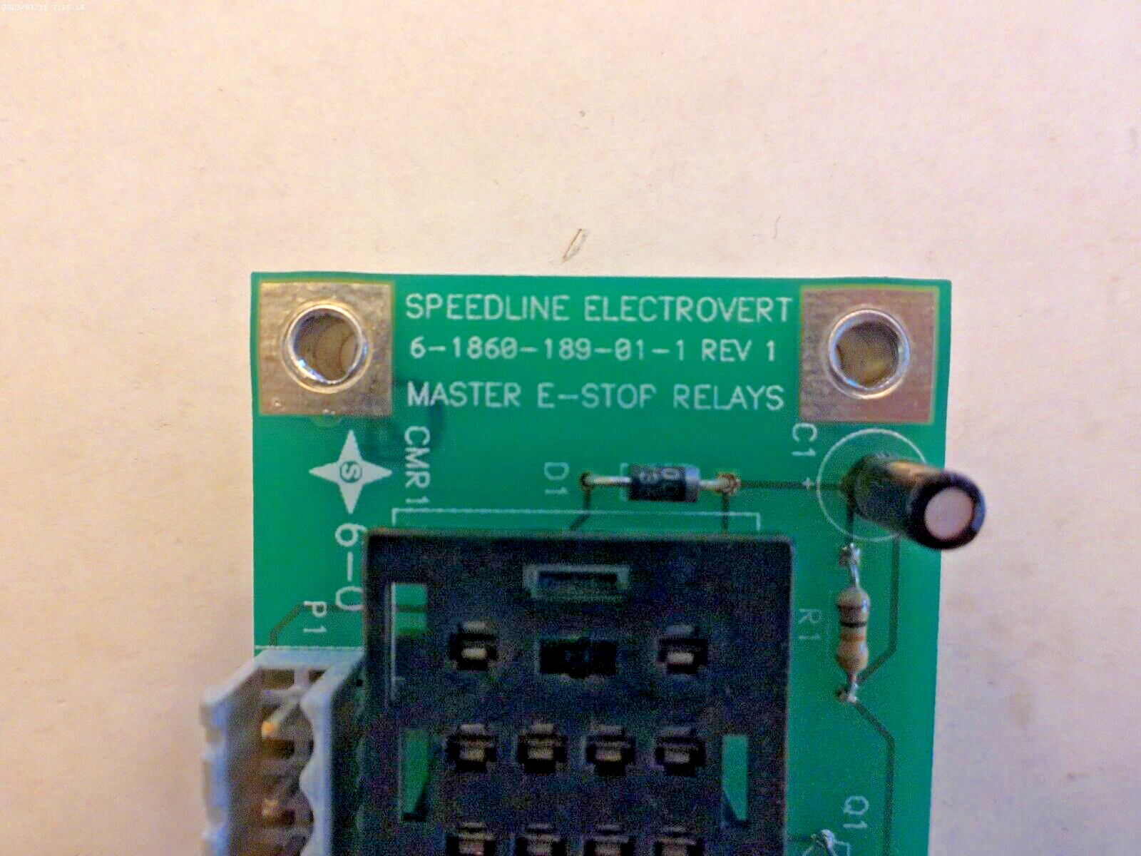 ELECTROVERT 6-1860-189-01-1 MASTER E-STOP RELAY BOARD