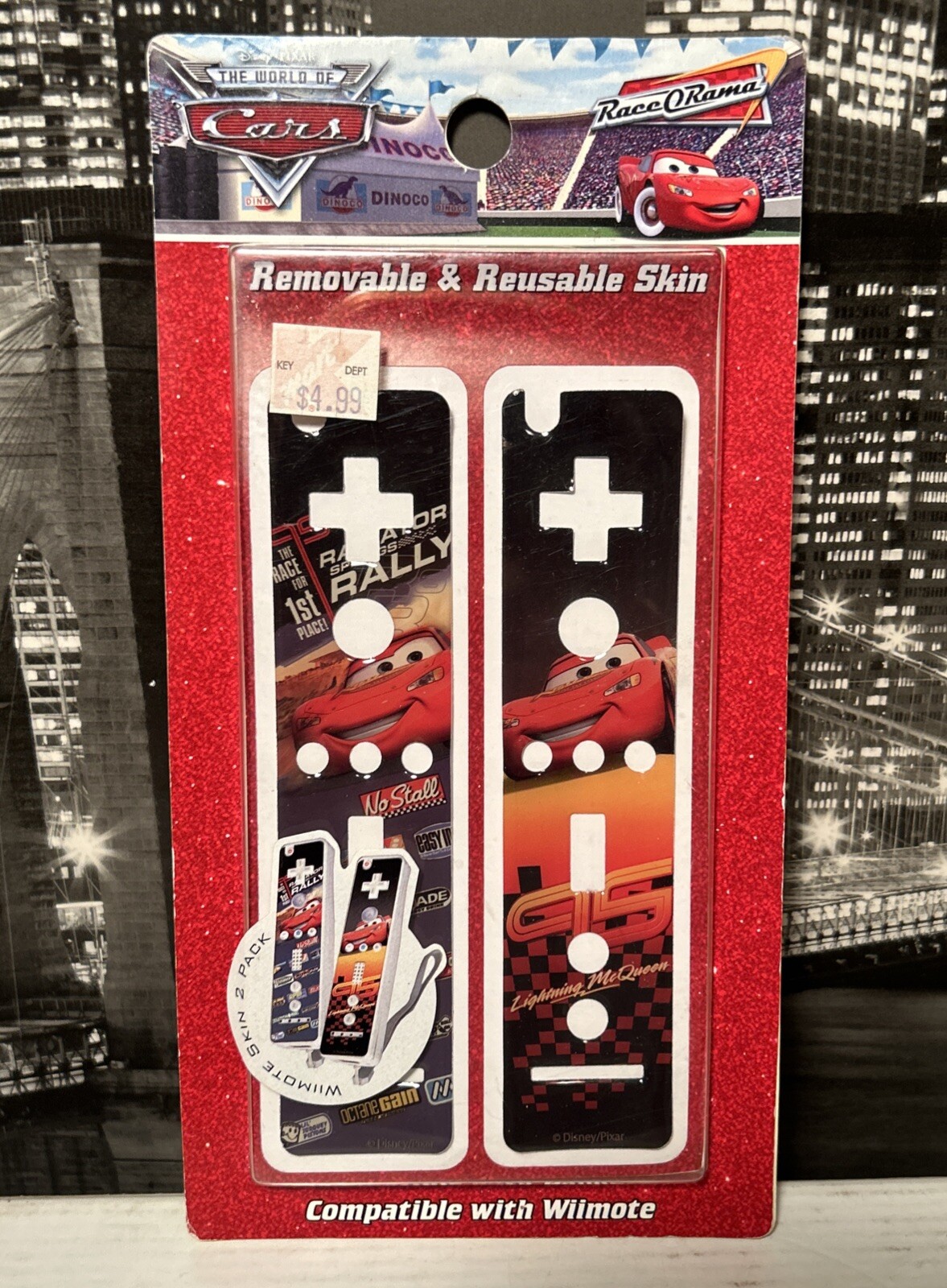 disney cars nintendo wii controller nunchuck skin 2 Pack 2009 New In Package