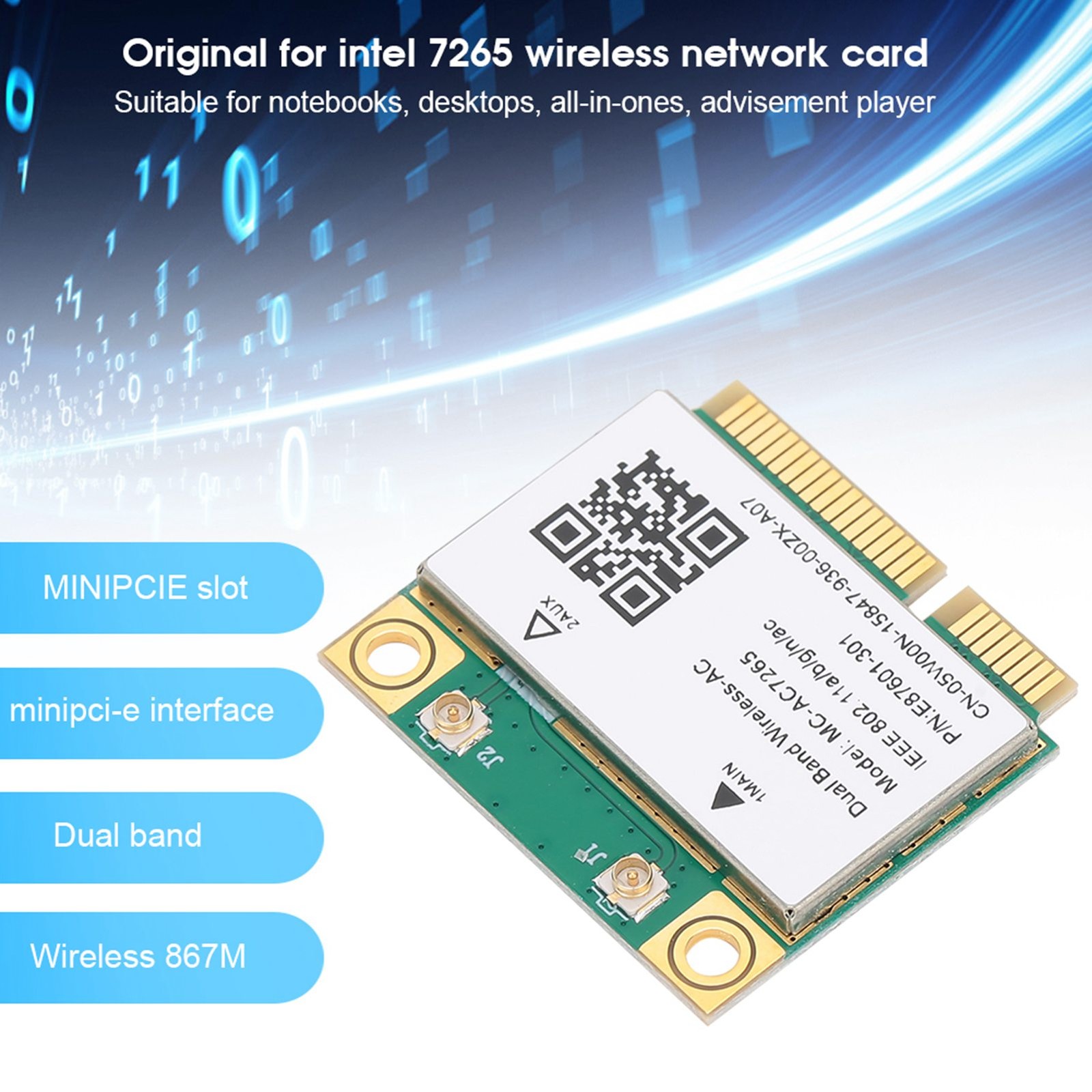Gigabit Wireless Wifi Network Card For Bluetooth Connection 7265AC Chip For 1