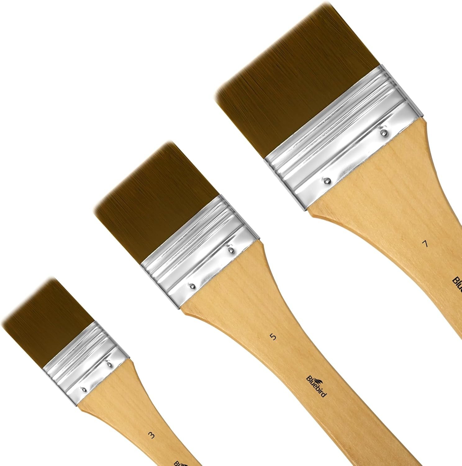 Premium Gesso Brush Set of 3 - Professional Quality Brushes for Artists and H...
