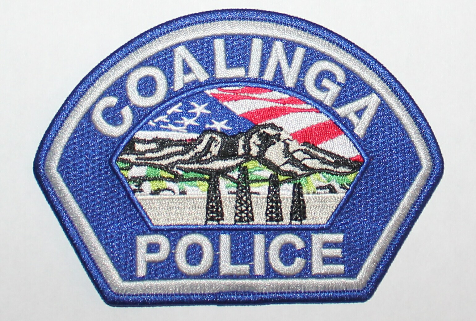 COALINGA POLICE Fresno County California CA PD US Flag patch