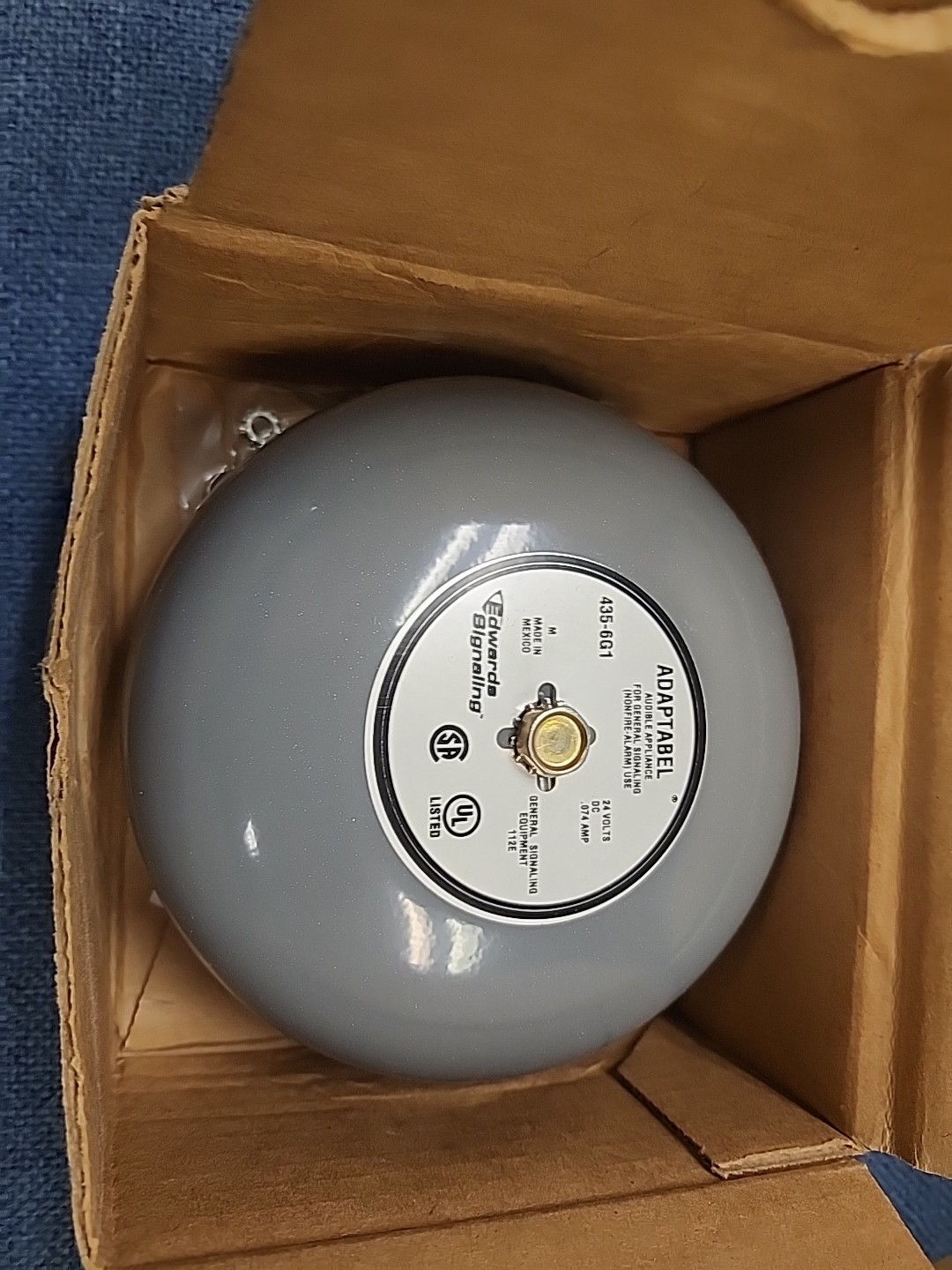EDWARDS SIGNALING 435-6G1 Bell,24VDC,0.062A,Gray
