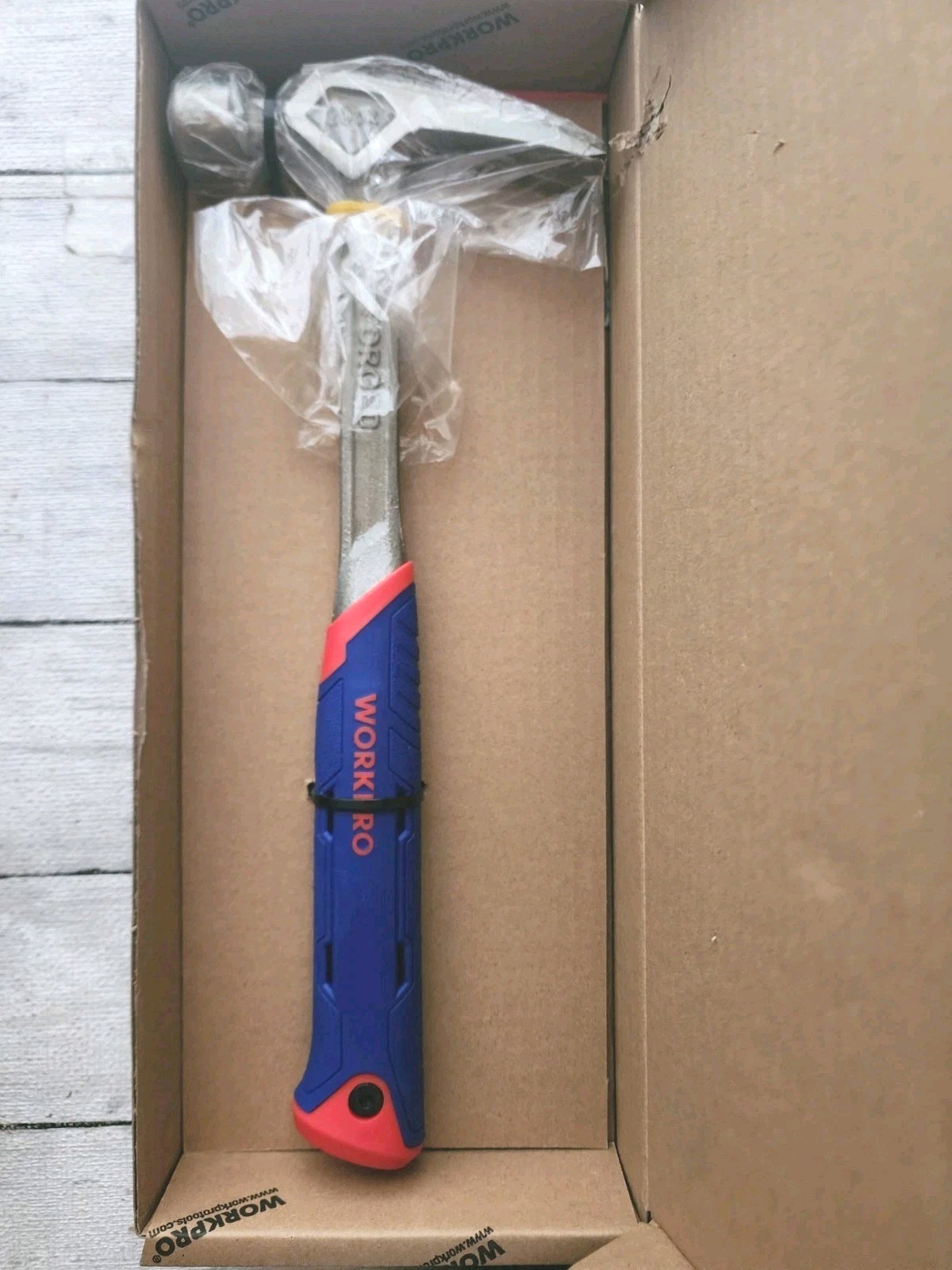 WORKPRO 20-Oz Air Cushion Hammer-One-Piece Forged, Anti-Shock Grip, NEW