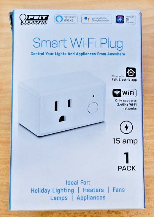 FEIT Electric Smart Wi-Fi Plug 115V/15A 1.7kW Outlet Alexa Siri Google Assistant