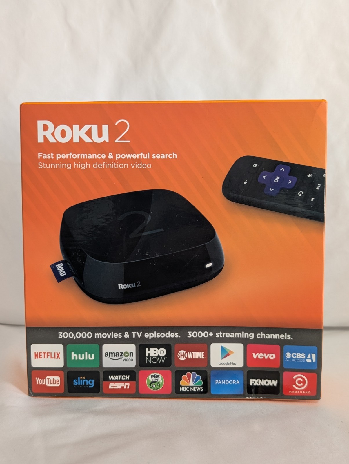 Roku 2 (3rd Gen) HD Streaming Media Player 4210R Black New Open Box Never Used
