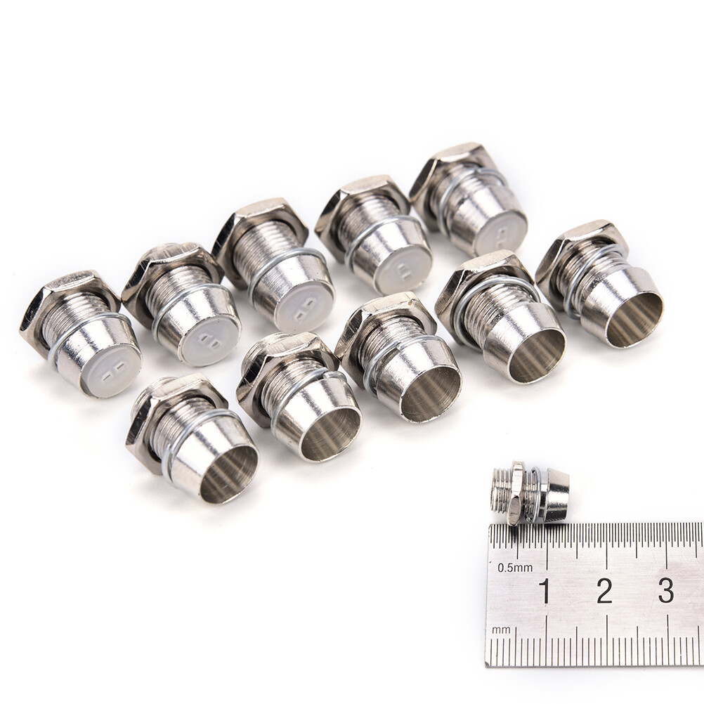 10X 5mm  LED Lamp Base Holder Silver Color sets Panel Thread Mount Socket