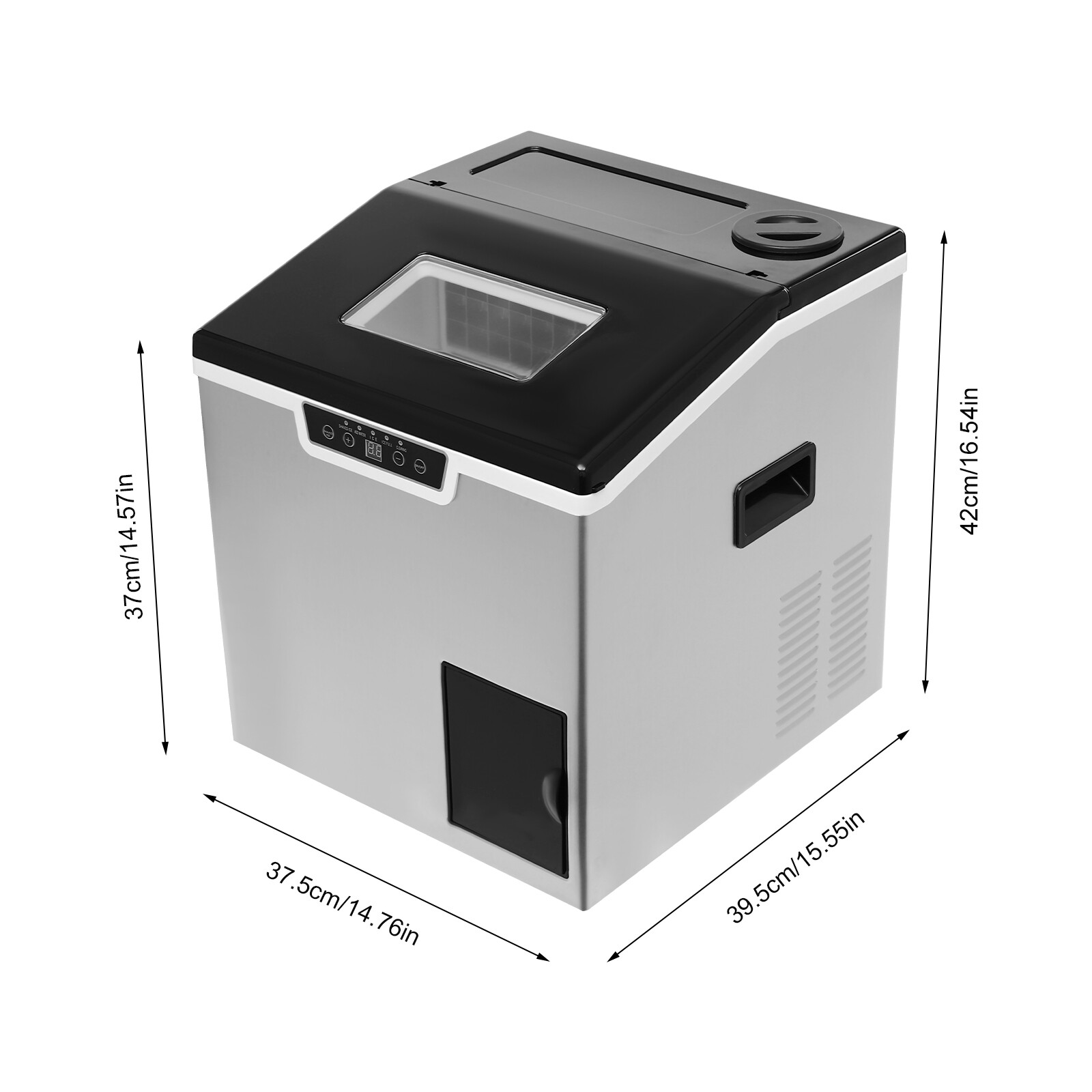 2 in 1 Ice Cube Maker, Smart LCD Crushed Ice & Ice Cube Maker Fast Ice Making