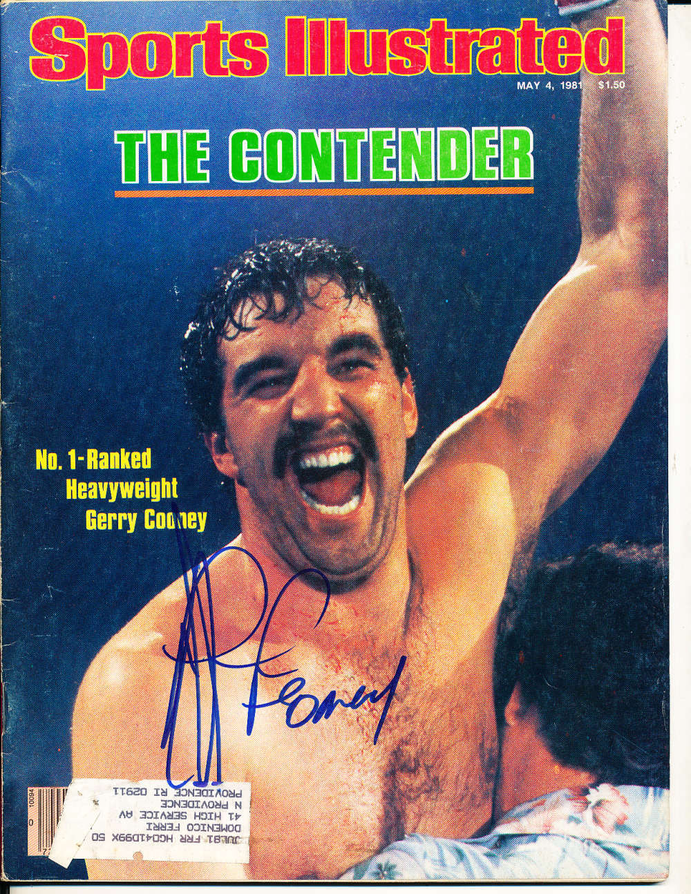 May 4 1981 Sports Illustrated Gerry Cooney signed label
