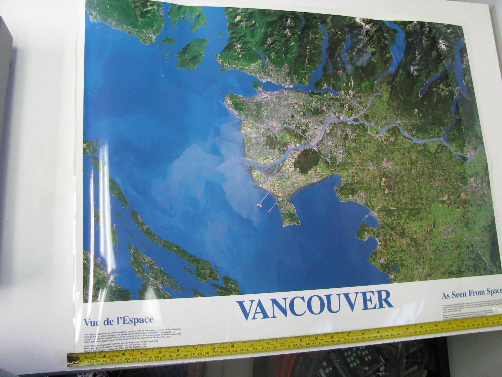 Map Vancouver, BC Laminated 22"x 28"