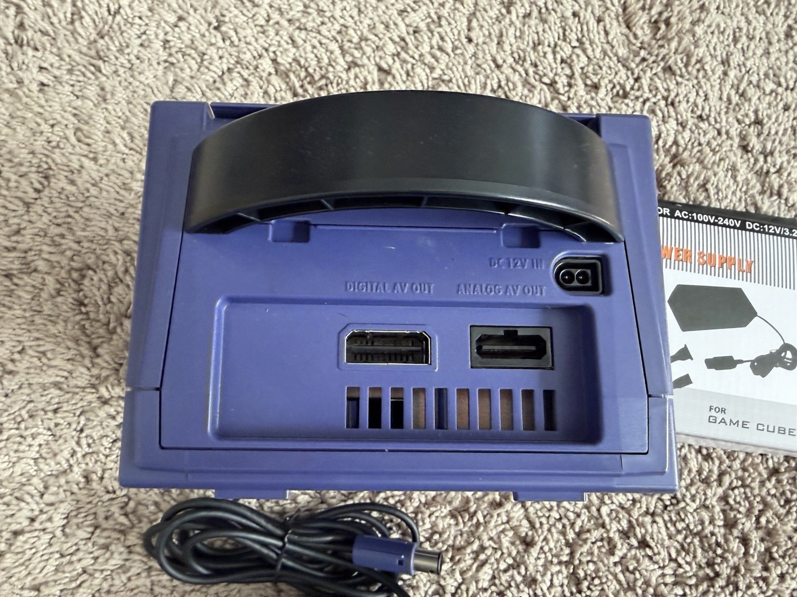 Nintendo GameCube Gaming Console DOL-001 Indigo Purple Controller Bundle Working