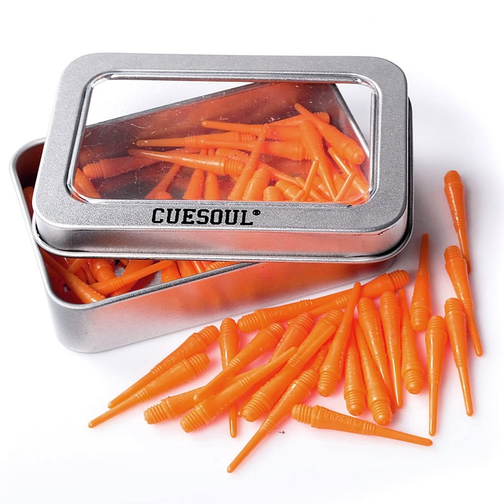CUESOUL Orange Soft Tip Points 100 Pieces for Darts
