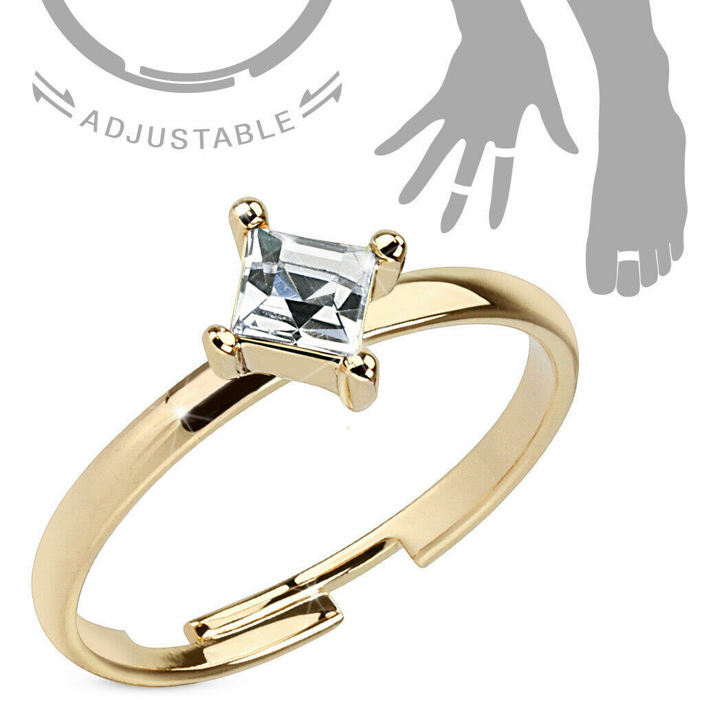 Toe Rings Adjustable CZ Gems Opal Many Styles
