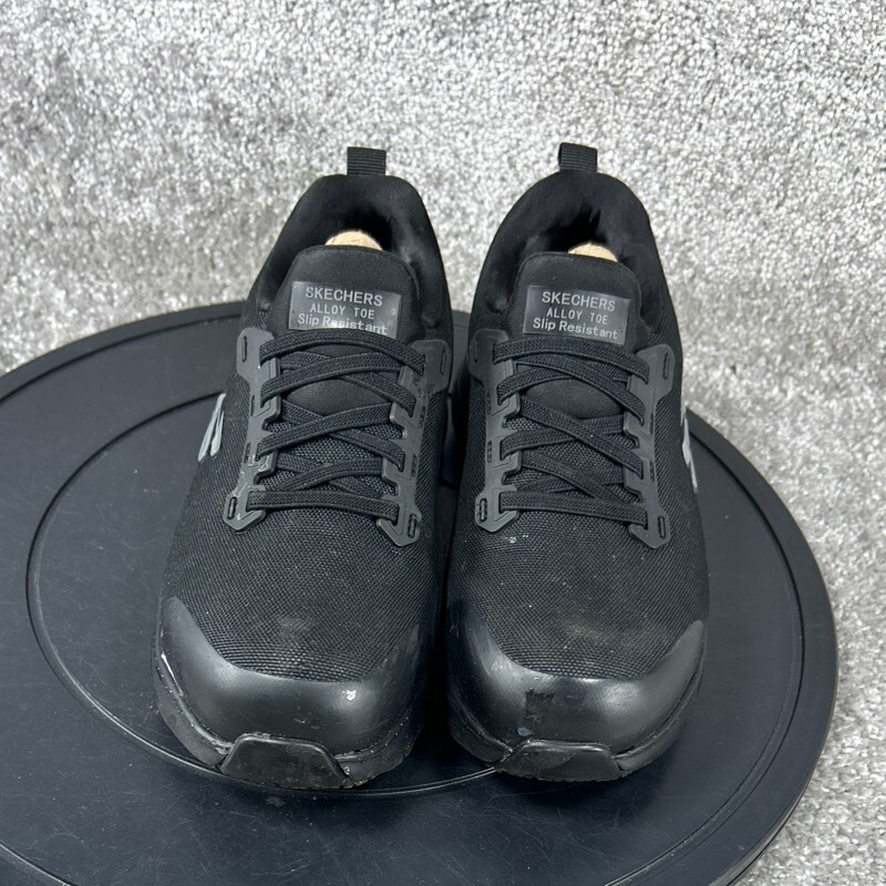 Skechers Shoes Womens Size 6.5 Alloy Toe Leslie Arch Fit Work Sneaker Black