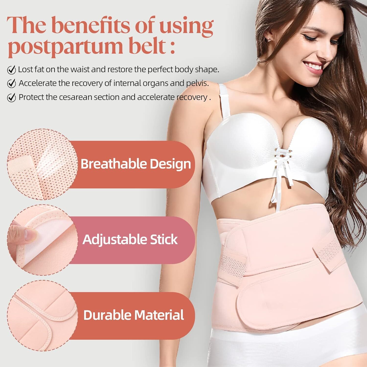 Abdominal Binder Postpartum Recovery Post Surgery C-Section Compression Belt 2XL