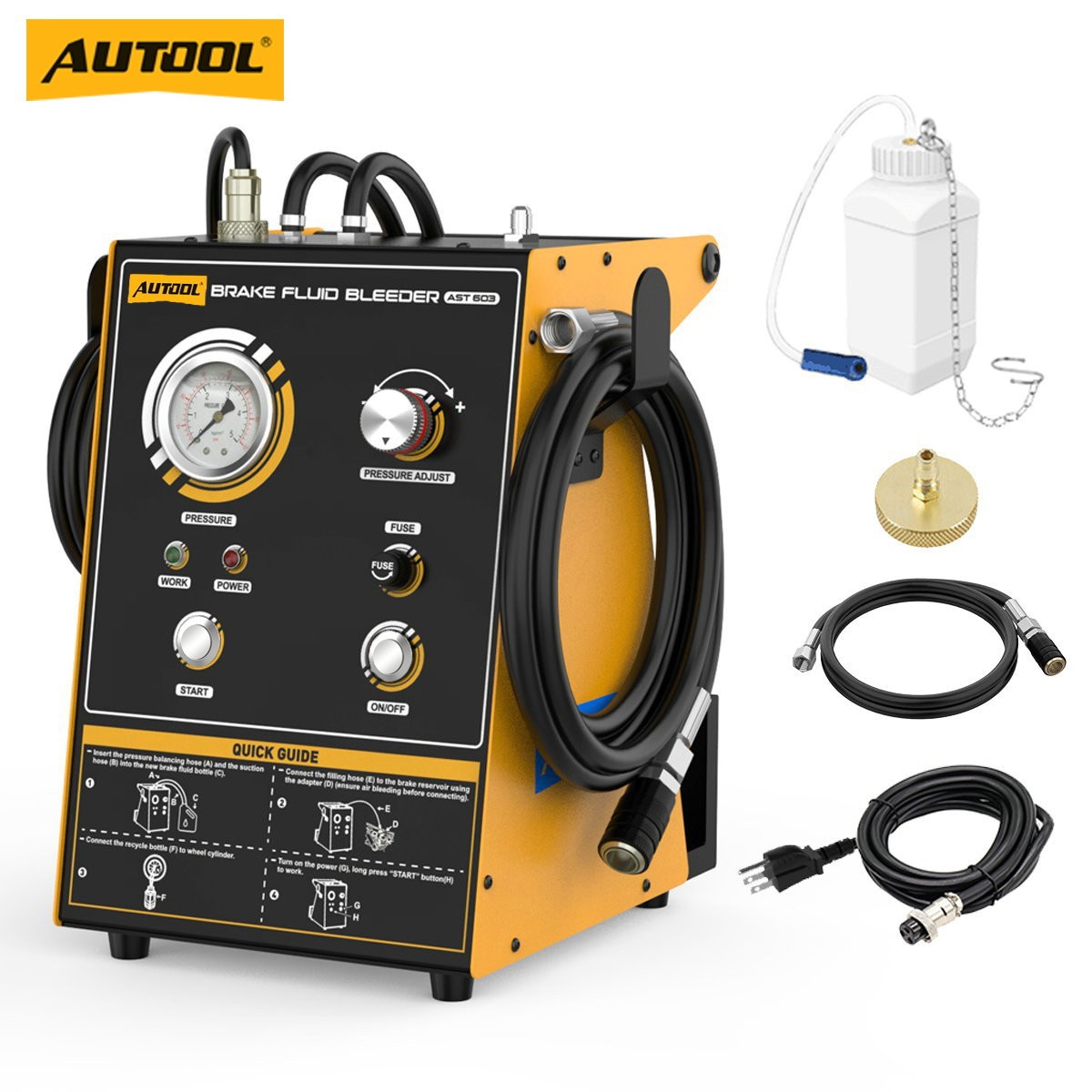 AUTOOL Electric Brake Bleeder Machine Clutch Brake Bleeding kit Vacuum Pressure