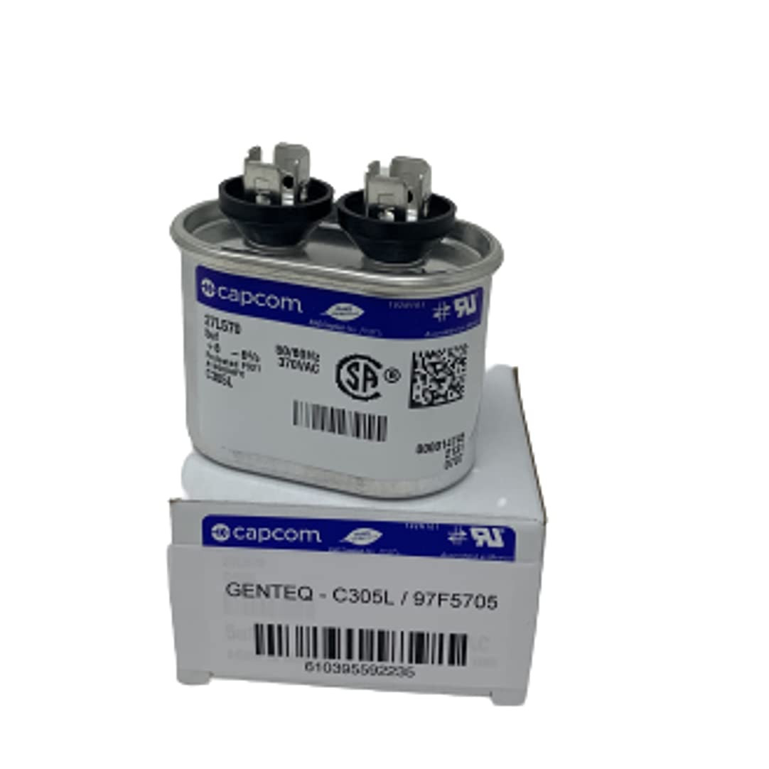 - C305L / 27L570 GE Capacitor Oval 5 Uf MFD 370 Volt 97F5705 (Replaces Old GE# Z