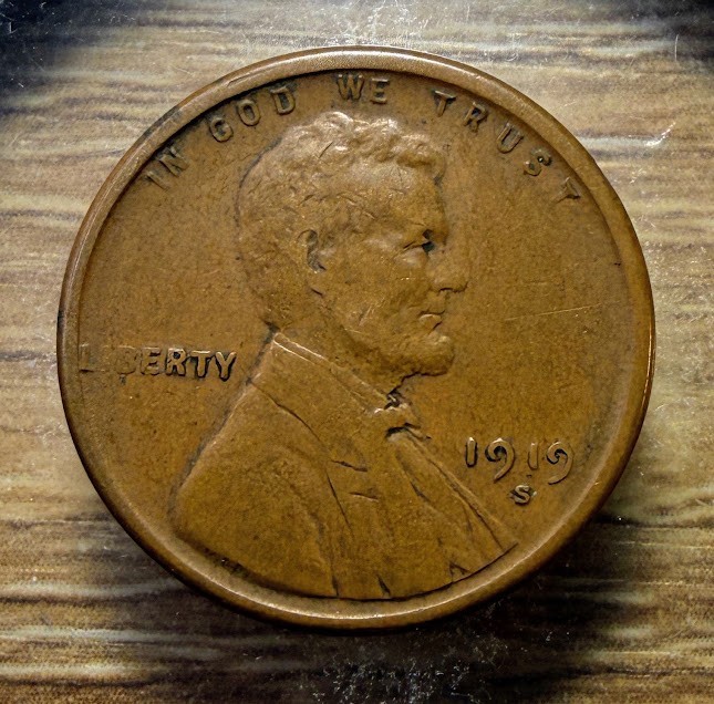 1919-S Lincoln Wheat Cent - Actual Coin Shown - Free Shipping & Tracking INV#425