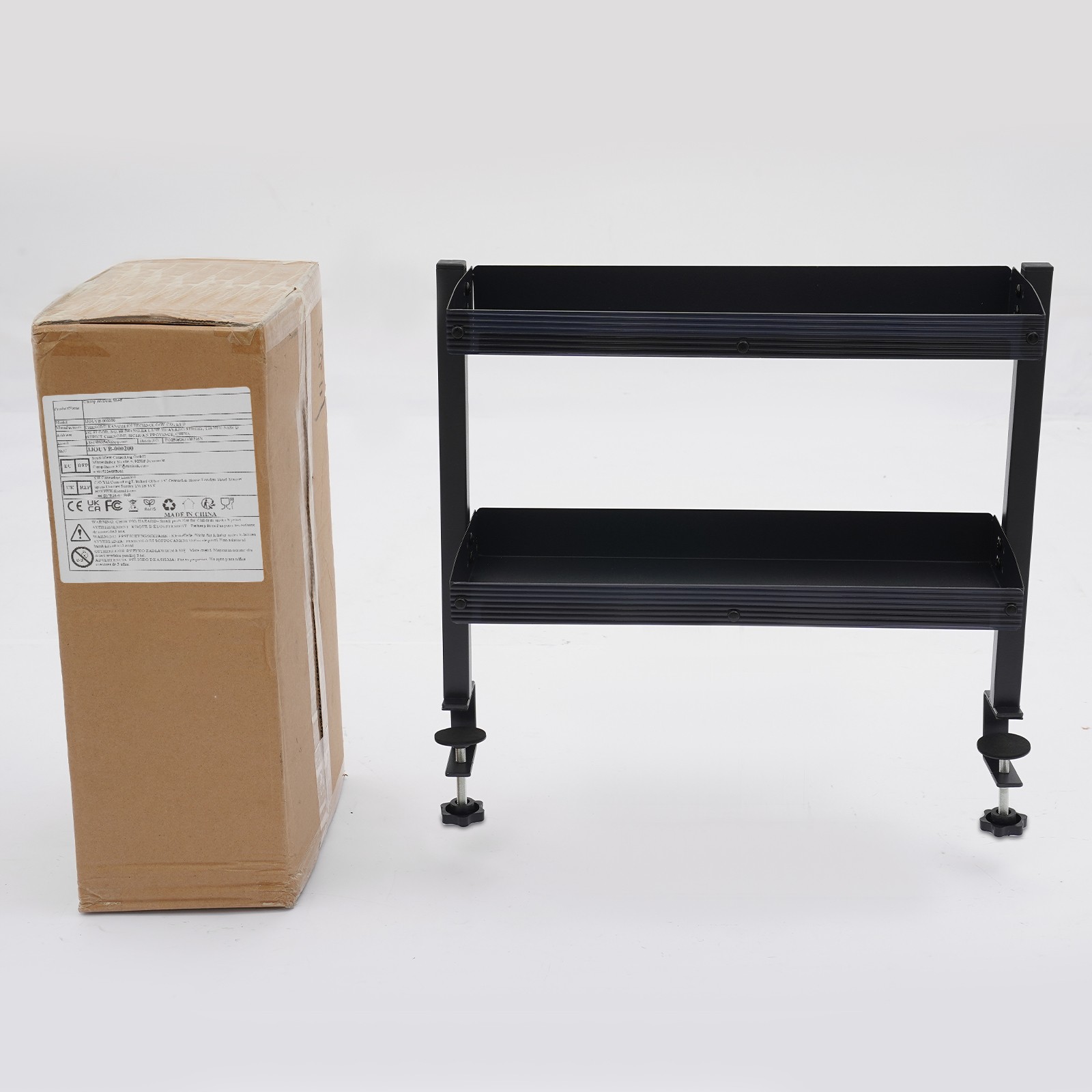 Modern Countertop Desk Shelf, 2-tier Shelving With Adjustable Storage Tray