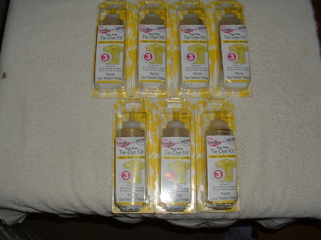 Lot of 7 Tulip Individual One-Step Tie-Dye Kit 21 Projects Yellow