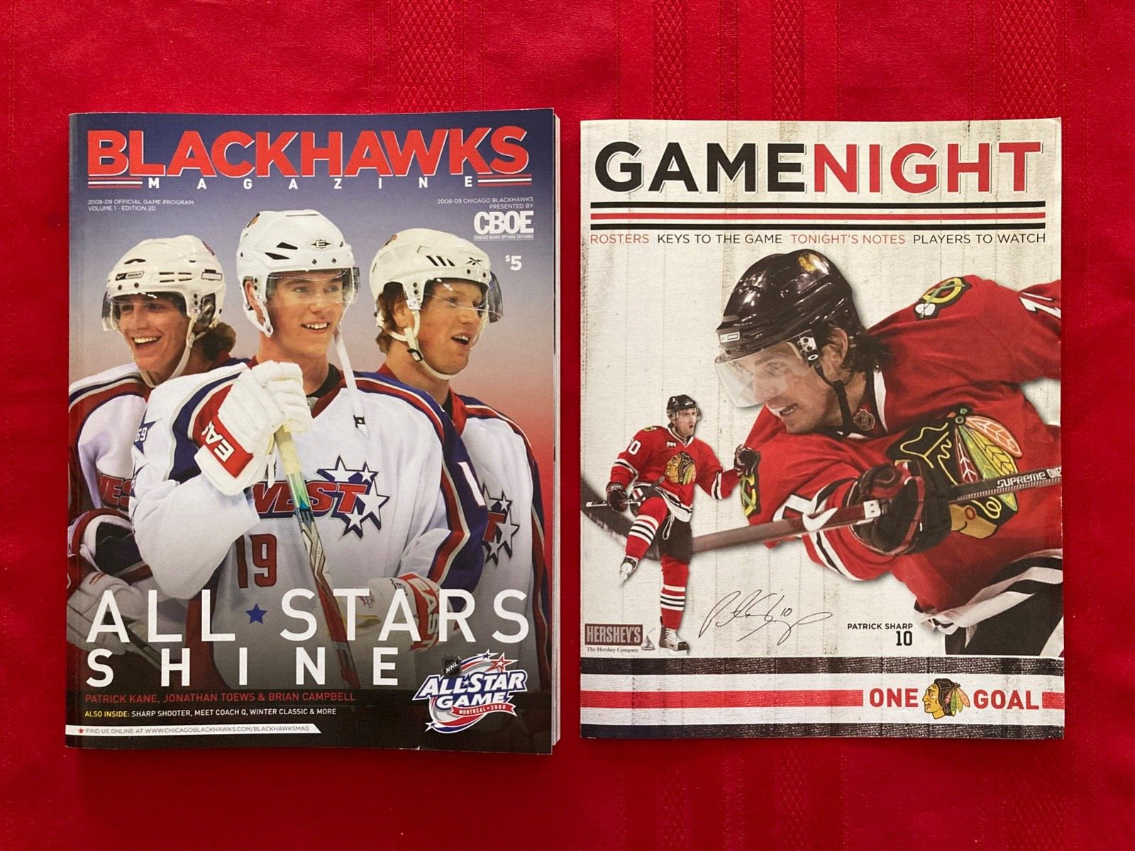 2008-2009 NHL Chicago Blackhawks program + insert / Canucks / Kane / Toews